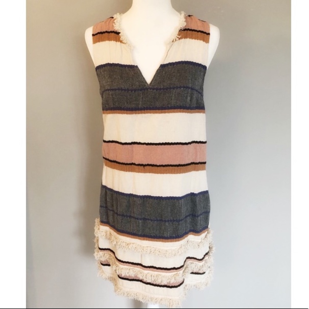 Holding Horses | Striped Fringe Sleeveless Dress